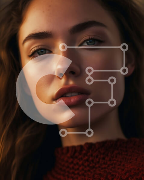 Intra Συλλεκτικό Ξύλινο Παζλ Plywood  4mm - Πορτρέτο μιας νεαρής γυναίκας με μακριά καστανά μαλλιά και καστανά μάτια Σε Ξύλινο Κουτί - Διαστάσεις Puzzle: 10x10 cm – 25 κομμάτια