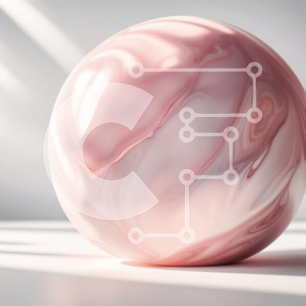 Intra Συλλεκτικό Ξύλινο Παζλ Plywood  4mm - Κομψή ροζ μαρμάρινη μπάλα σε μια καθαρή λευκή επιφάνεια Σε Ξύλινο Κουτί - Διαστάσεις: 10x10 cm – 25 κομμάτια