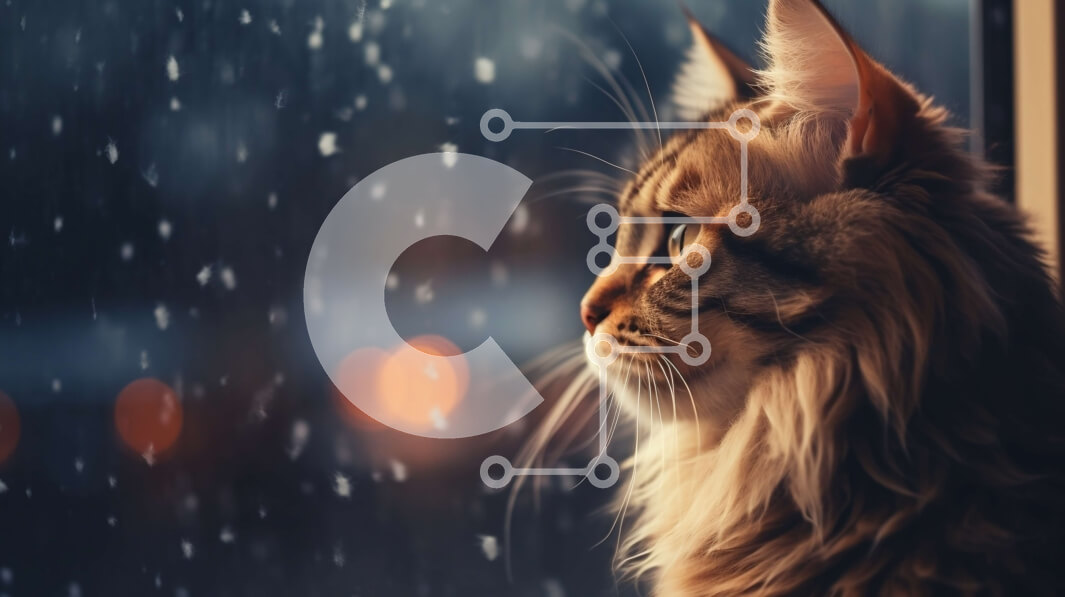 Σετ των 2 Intra Συλλεκτικό Ξύλινο Παζλ Plywood  4mm - Μακρυμάλλης γάτα που παρακολουθεί τη βροχή Σε Ξύλινο Κουτί - Διαστάσεις: 10x10 cm – 25 κομμάτια