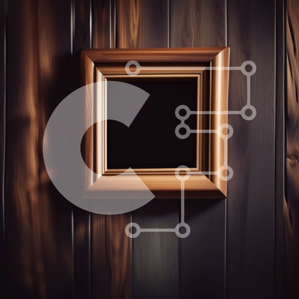 Intra Συλλεκτικό Ξύλινο Παζλ Plywood  4mm - Ρουστίκ ξύλινο πλαίσιο που κρέμεται σε έναν σκούρο ξύλινο τοίχο Σε Ξύλινο Κουτί - Διαστάσεις Puzzle: 10x10 cm – 25 κομμάτια