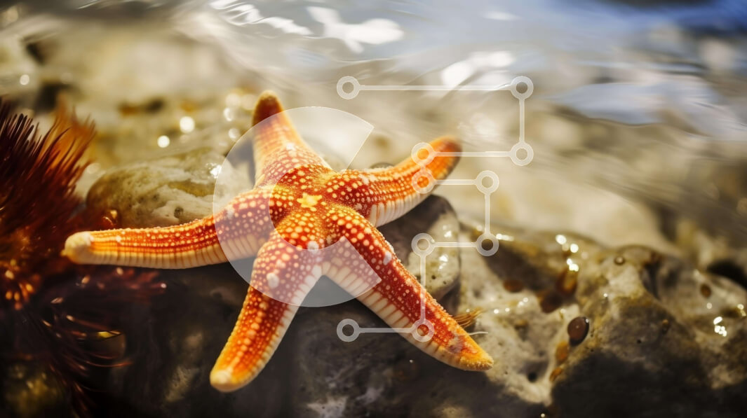 Intra Συλλεκτικό Ξύλινο Παζλ Plywood  4mm - Αστερίας σε βράχους στο νερό Σε Ξύλινο Κουτί - Διαστάσεις: 10x10 cm – 25 κομμάτια