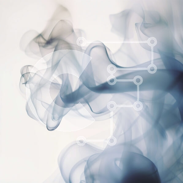 Intra Συλλεκτικό Ξύλινο Παζλ Plywood  4mm - Εκπληκτικό ασπρόμαυρο μοτίβο καπνού που στροβιλίζεται Σε Ξύλινο Κουτί - Διαστάσεις Puzzle: 10x10 cm – 25 κομμάτια