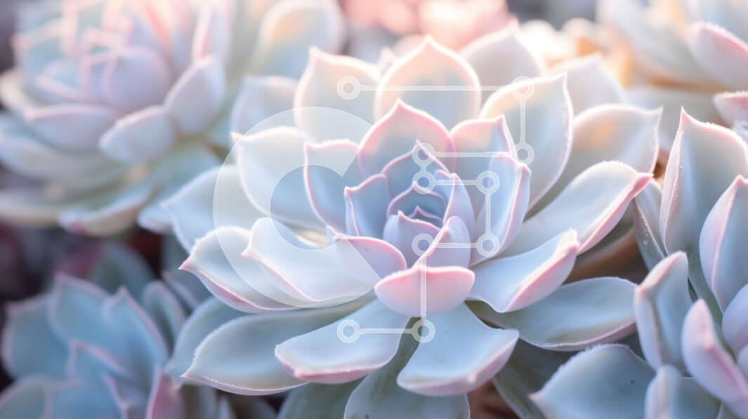 Intra Συλλεκτικό Ξύλινο Παζλ Plywood  4mm - Κοντινό πλάνο του παχύφυτου με λευκά και ροζ λουλούδια Σε Ξύλινο Κουτί - Διαστάσεις: 10x10 cm – 25 κομμάτια