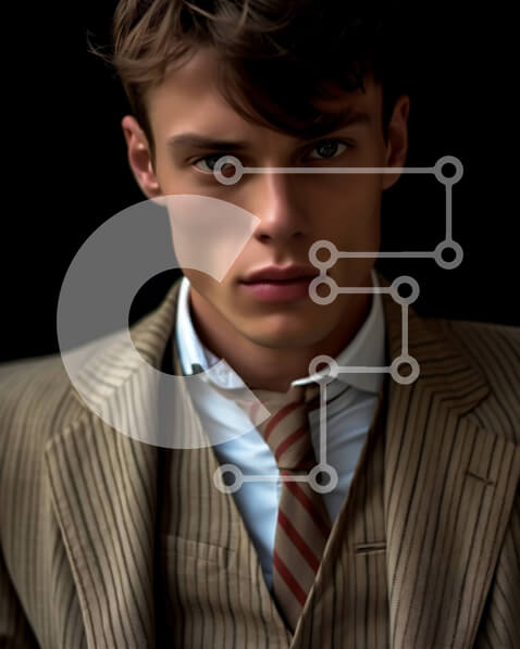 Intra Συλλεκτικό Ξύλινο Παζλ Plywood  4mm - Επαγγελματικό επαγγελματικό ένδυμα - Άνδρας με ριγέ κοστούμι και γραβάτα Σε Ξύλινο Κουτί - Διαστάσεις Puzzle: 10x10 cm – 25 κομμάτια