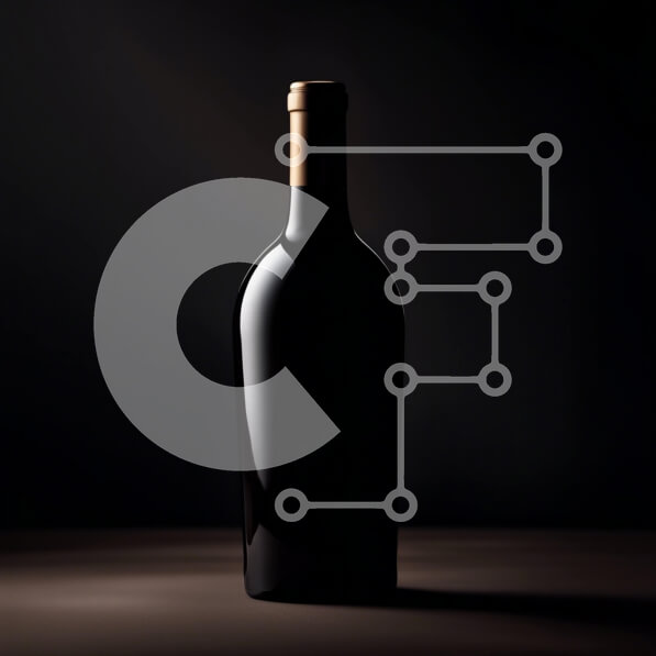 Intra Συλλεκτικό Ξύλινο Παζλ Plywood  4mm - Εντυπωσιακή εικόνα ενός μπουκαλιού μαύρου κρασιού σε σκούρο φόντο Σε Ξύλινο Κουτί - Διαστάσεις: 10x10 cm – 25 κομμάτια