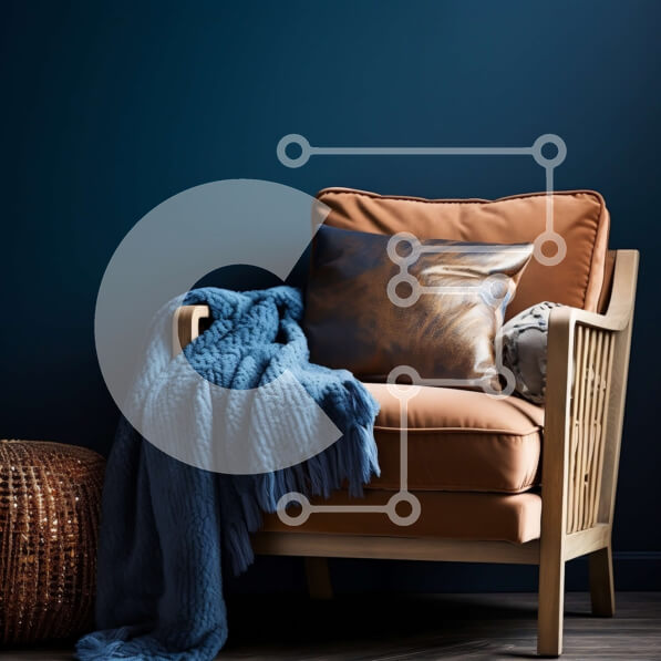 Intra Συλλεκτικό Ξύλινο Παζλ Plywood  4mm - Καφέ δερμάτινη πολυθρόνα με κουβέρτα σε δωμάτιο με χαμηλό φωτισμό Σε Ξύλινο Κουτί - Διαστάσεις Puzzle: 10x10 cm – 25 κομμάτια