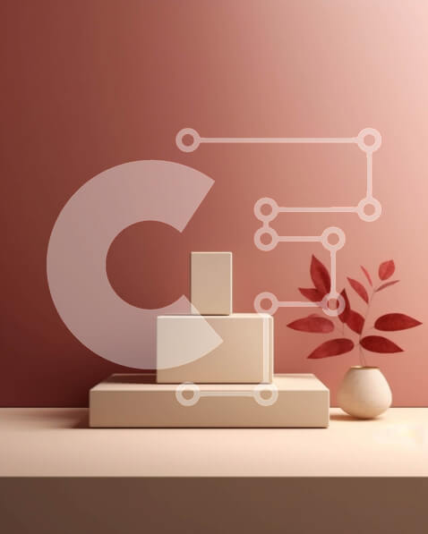 Intra Συλλεκτικό Ξύλινο Παζλ Plywood  4mm - Μινιμαλιστικοί εσωτερικοί χώροι: Λευκό κουτί και φυτό σε γλάστρα σε ράφι τοίχου σε ροζ χρώμα Σε Ξύλινο Κουτί - Διαστάσεις Puzzle: 10x10 cm – 25 κομμάτια