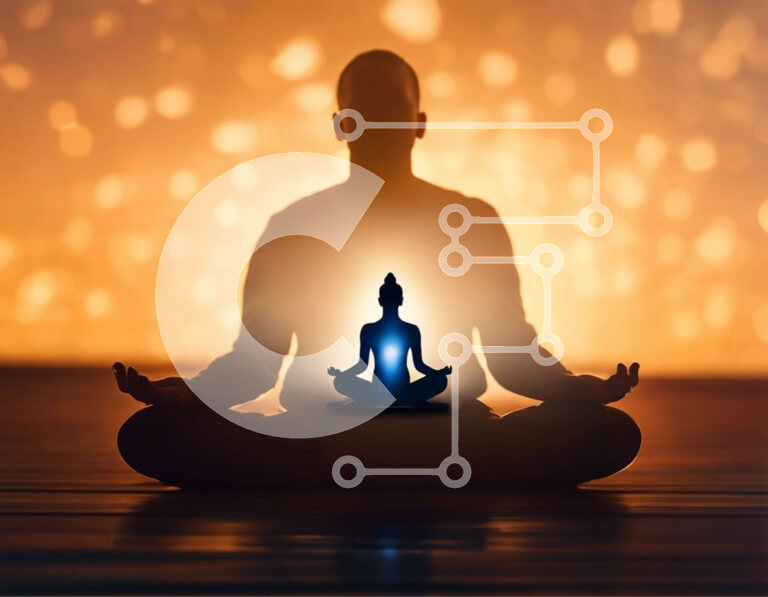 Intra Συλλεκτικό Ξύλινο Παζλ Plywood  4mm - Άνθρωπος που διαλογίζεται σε θέση Lotus Σε Ξύλινο Κουτί - Διαστάσεις Puzzle: 10x10 cm – 25 κομμάτια