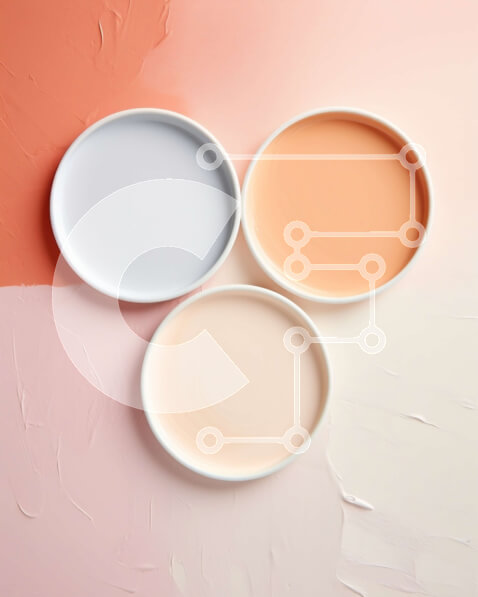 Intra Συλλεκτικό Ξύλινο Παζλ Plywood  4mm - Μινιμαλιστικό φόντο με τρία λευκά πιάτα Σε Ξύλινο Κουτί - Διαστάσεις Puzzle: 10x10 cm – 25 κομμάτια