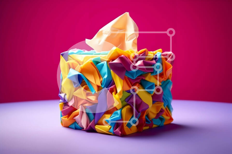 Intra Συλλεκτικό Ξύλινο Παζλ Plywood  4mm - Φωτεινό και πολύχρωμο χαρτομάντηλο με διπλωμένο χαρτομάντιλο στο επάνω μέρος Σε Ξύλινο Κουτί - Διαστάσεις: 10x10 cm – 25 κομμάτια