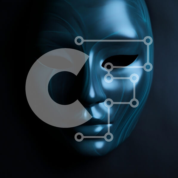 Σετ των 2 Intra Συλλεκτικό Ξύλινο Παζλ Plywood  4mm - Μπλε μάσκα με περίπλοκες λεπτομέρειες Σε Ξύλινο Κουτί - Διαστάσεις: 10x10 cm – 25 κομμάτια