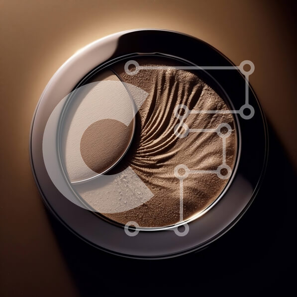 Σετ των 2 Intra Συλλεκτικό Ξύλινο Παζλ Plywood  4mm - Εκπληκτικό κοντινό πλάνο γυναικείων ματιών με καφέ μεταλλική σκιά ματιών Σε Ξύλινο Κουτί - Διαστάσεις: 10x10 cm – 25 κομμάτια