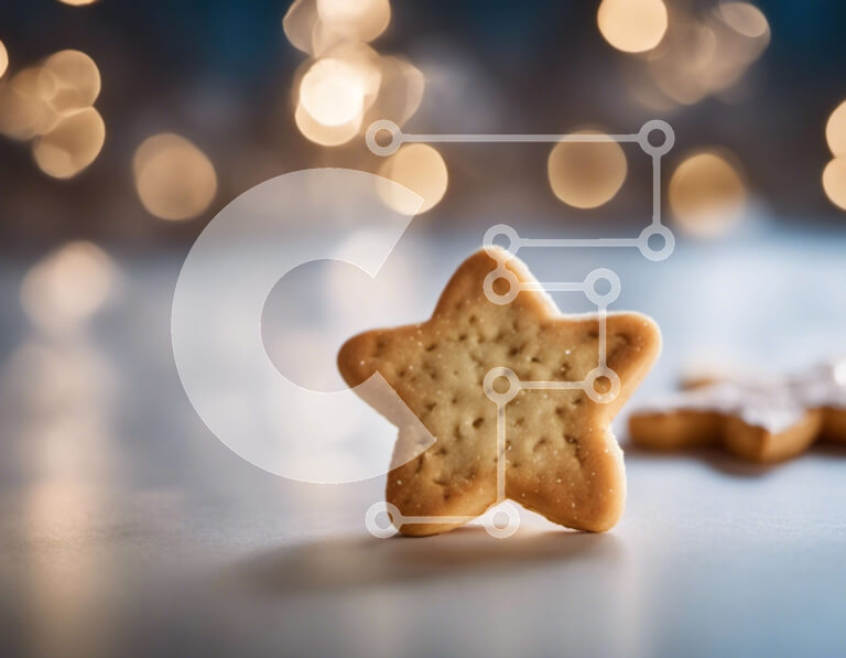 Σετ των 2 Intra Συλλεκτικό Ξύλινο Παζλ Plywood  4mm - Cookies σε σχήμα αστεριού στο τραπέζι με φωτισμένο φόντο Σε Ξύλινο Κουτί - Διαστάσεις: 10x10 cm – 25 κομμάτια