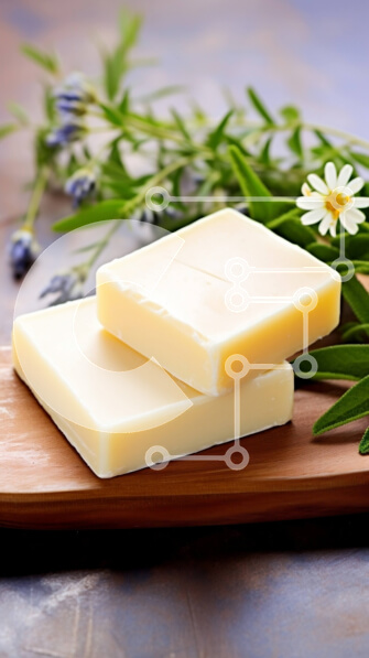 Intra Συλλεκτικό Ξύλινο Παζλ Plywood  4mm - Φυσικό σαπούνι με λεβάντα και χαμομήλι σε ξύλινη σανίδα κοπής Σε Ξύλινο Κουτί - Διαστάσεις Puzzle: 10x10 cm – 25 κομμάτια