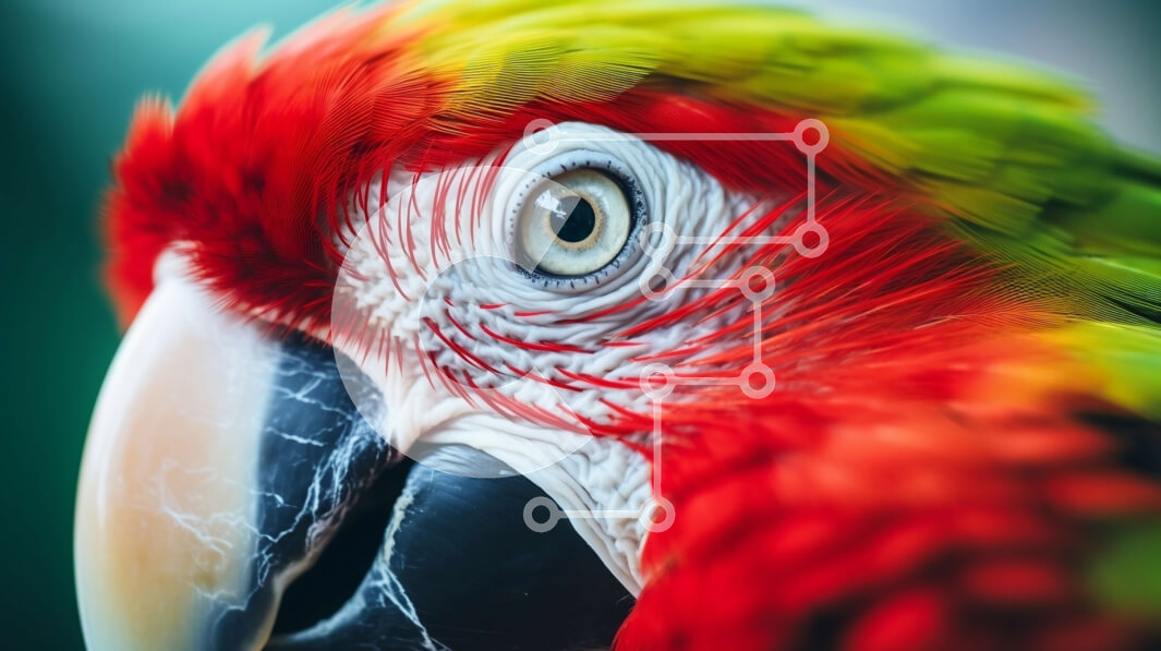 Intra Συλλεκτικό Ξύλινο Παζλ Plywood  4mm - Πολύχρωμος παπαγάλος που κοιτάζει επίμονα την κάμερα Σε Ξύλινο Κουτί - Διαστάσεις: 10x10 cm – 25 κομμάτια