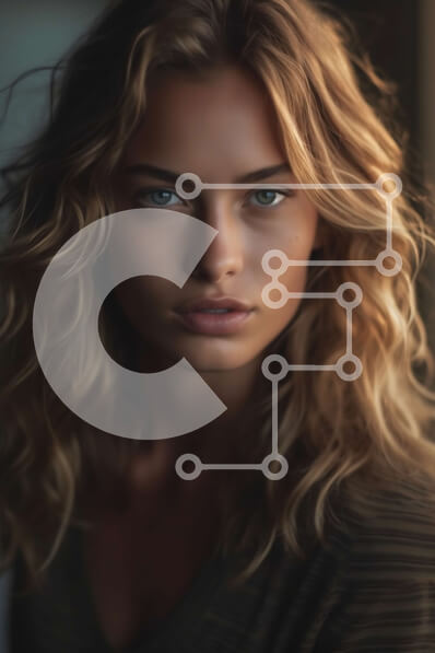 Intra Συλλεκτικό Ξύλινο Παζλ Plywood  4mm - Εκπληκτικό πορτρέτο μιας ξανθιάς γυναίκας με μεγάλα μπλε μάτια Σε Ξύλινο Κουτί - Διαστάσεις Puzzle: 10x10 cm – 25 κομμάτια