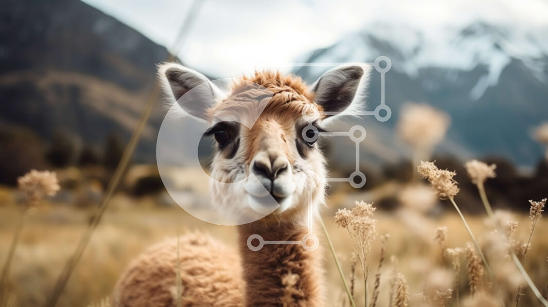 Intra Συλλεκτικό Ξύλινο Παζλ Plywood  4mm - Περίεργος λάμα σε ένα χωράφι με ψηλό γρασίδι Σε Ξύλινο Κουτί - Διαστάσεις: 10x10 cm – 25 κομμάτια