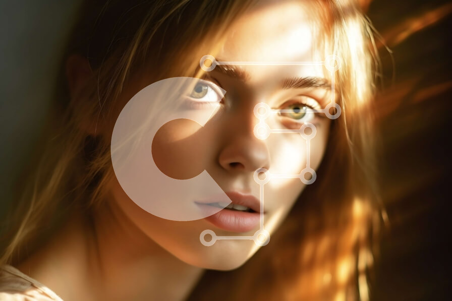 Intra Συλλεκτικό Ξύλινο Παζλ Plywood  4mm - Εκπληκτικό πορτρέτο μιας νεαρής γυναίκας με μακριά ξανθά μαλλιά και μπλε μάτια Σε Ξύλινο Κουτί - Διαστάσεις Puzzle: 10x10 cm – 25 κομμάτια