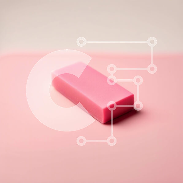 Σετ των 2 Intra Συλλεκτικό Ξύλινο Παζλ Plywood  4mm - Κομψή ροζ μπάρα σαπουνιού σε συντονισμένη ροζ επιφάνεια Σε Ξύλινο Κουτί - Διαστάσεις: 10x10 cm – 25 κομμάτια