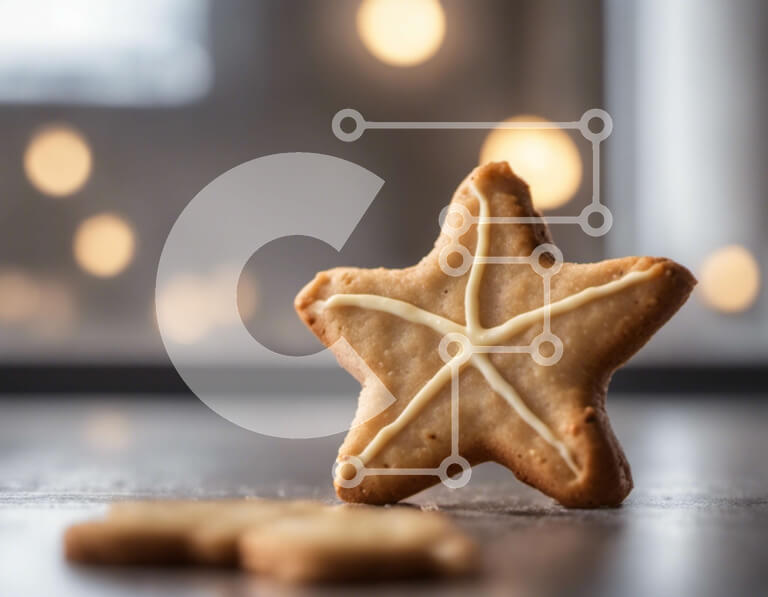 Σετ των 2 Intra Συλλεκτικό Ξύλινο Παζλ Plywood  4mm - Μπισκότο σε σχήμα αστεριού με λευκό πάγωμα Σε Ξύλινο Κουτί - Διαστάσεις: 10x10 cm – 25 κομμάτια