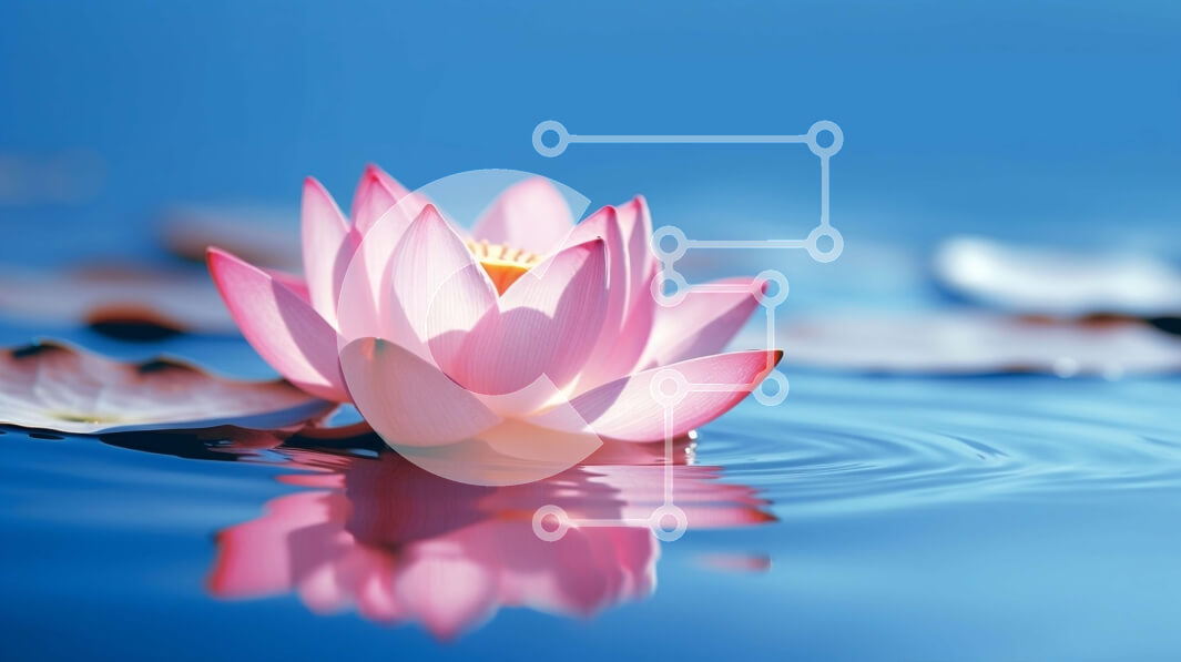 Intra Συλλεκτικό Ξύλινο Παζλ Plywood  4mm - Όμορφη εικόνα του ροζ λουλουδιού λωτού στο νερό με τα μαξιλαράκια κρίνων Σε Ξύλινο Κουτί - Διαστάσεις: 10x10 cm – 25 κομμάτια