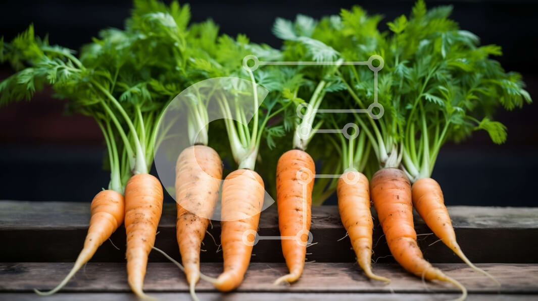 Σετ των 2 Intra Συλλεκτικό Ξύλινο Παζλ Plywood  4mm - Φρέσκα και ζωντανά καρότα σε ξύλινη επιφάνεια Σε Ξύλινο Κουτί - Διαστάσεις: 10x10 cm – 25 κομμάτια