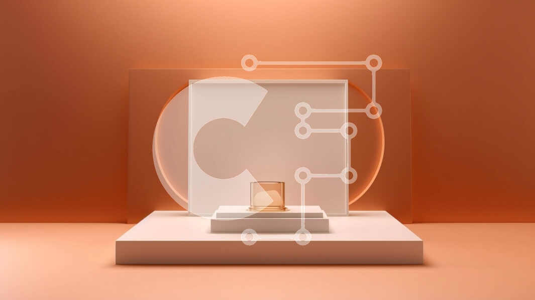 Intra Συλλεκτικό Ξύλινο Παζλ Plywood  4mm - Άδειο γυάλινο βάζο σε λευκό μαρμάρινο βάθρο στο δωμάτιο με ροδάκινο Σε Ξύλινο Κουτί - Διαστάσεις Puzzle: 10x10 cm – 25 κομμάτια