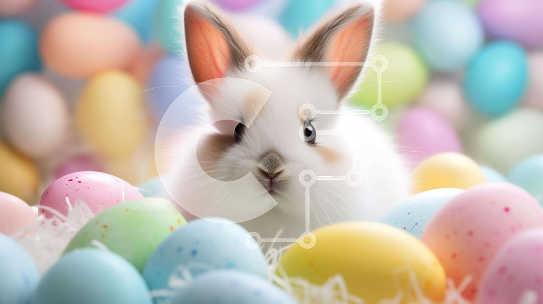 Intra Συλλεκτικό Ξύλινο Παζλ Plywood  4mm - Περίεργο κουνέλι με πολύχρωμα Πασχαλινά αυγά Σε Ξύλινο Κουτί - Διαστάσεις: 10x10 cm – 25 κομμάτια