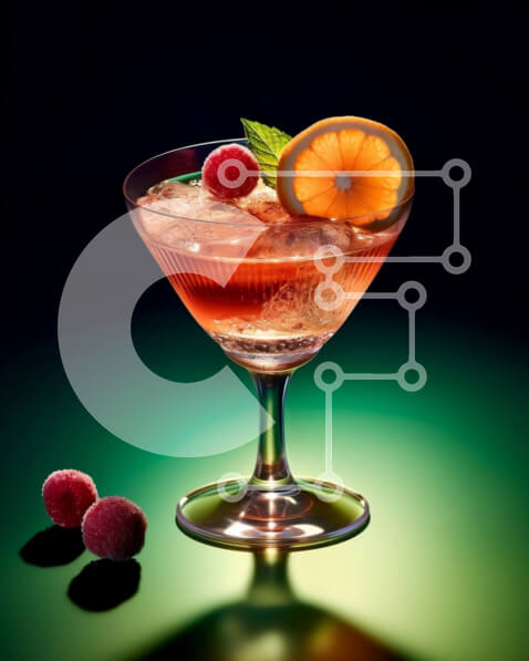 Σετ των 2 Intra Συλλεκτικό Ξύλινο Παζλ Plywood  4mm - Νόστιμο κόκκινο κοκτέιλ με πορτοκάλι και σμέουρα Σε Ξύλινο Κουτί - Διαστάσεις: 10x10 cm – 25 κομμάτια