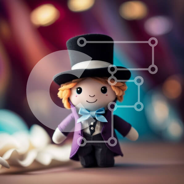 Intra Συλλεκτικό Ξύλινο Παζλ Plywood  4mm - Αξιολάτρευτο γεμιστό ζώο με καπέλο και παπιγιόν Σε Ξύλινο Κουτί - Διαστάσεις Puzzle: 10x10 cm – 25 κομμάτια