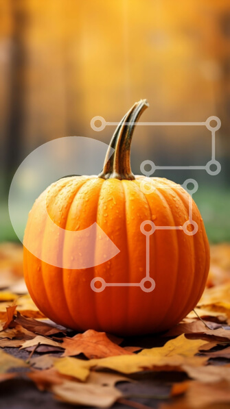 Σετ των 2 Intra Συλλεκτικό Ξύλινο Παζλ Plywood  4mm - Κολοκύθα σε πεσμένα φύλλα σε ένα δάσος Σε Ξύλινο Κουτί - Διαστάσεις: 10x10 cm – 25 κομμάτια