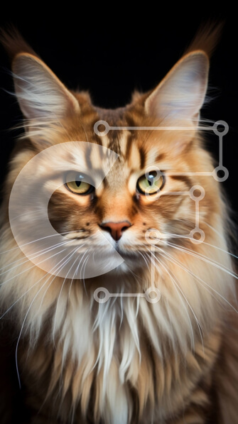 Σετ των 2 Intra Συλλεκτικό Ξύλινο Παζλ Plywood  4mm - Όμορφη κοντινή εικόνα του προσώπου μιας γάτας με λαμπερά πράσινα μάτια Σε Ξύλινο Κουτί - Διαστάσεις: 10x10 cm – 25 κομμάτια