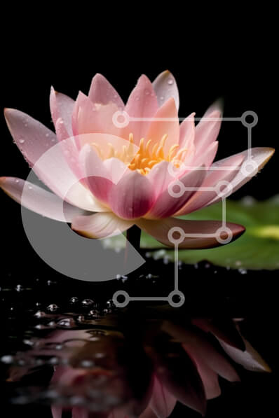 Σετ των 2 Intra Συλλεκτικό Ξύλινο Παζλ Plywood  4mm - Εκπληκτική εικόνα του ροζ λουλουδιού λωτού στο νερό με σταγονίδια Σε Ξύλινο Κουτί - Διαστάσεις: 10x10 cm – 25 κομμάτια