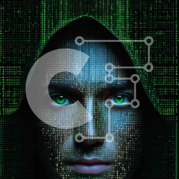 Intra Συλλεκτικό Ξύλινο Παζλ Plywood  4mm - Άνδρας με πράσινα μάτια και κεφάλι με κουκούλα Σε Ξύλινο Κουτί - Διαστάσεις Puzzle: 10x10 cm – 25 κομμάτια