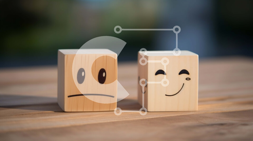 Intra Συλλεκτικό Ξύλινο Παζλ Plywood  4mm - Ξύλινοι μπλοκ με χαμογελαστά και θλιμμένα πρόσωπα Σε Ξύλινο Κουτί - Διαστάσεις Puzzle: 10x10 cm – 25 κομμάτια