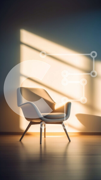 Intra Συλλεκτικό Ξύλινο Παζλ Plywood  4mm - Μοντέρνο σαλόνι με λευκή δερμάτινη πολυθρόνα και μεγάλο παράθυρο Σε Ξύλινο Κουτί - Διαστάσεις Puzzle: 10x10 cm – 25 κομμάτια