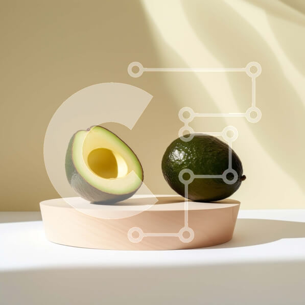 Σετ των 2 Intra Συλλεκτικό Ξύλινο Παζλ Plywood  4mm - Μισά αβοκάντο σε ξύλινη σανίδα κοπής Σε Ξύλινο Κουτί - Διαστάσεις: 10x10 cm – 25 κομμάτια