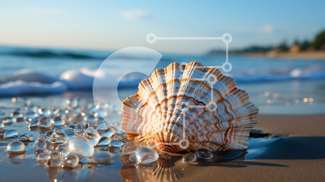 Intra Συλλεκτικό Ξύλινο Παζλ Plywood  4mm - Όμορφη εικόνα ενός κοχυλιού στην άμμο στην παραλία Σε Ξύλινο Κουτί - Διαστάσεις: 10x10 cm – 25 κομμάτια