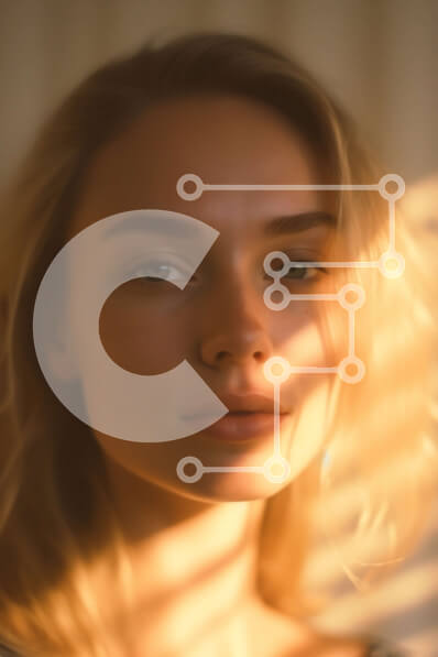 Intra Συλλεκτικό Ξύλινο Παζλ Plywood  4mm - Εκπληκτικό πορτρέτο μιας γυναίκας με ξανθά μαλλιά και μπλε μάτια Σε Ξύλινο Κουτί - Διαστάσεις Puzzle: 10x10 cm – 25 κομμάτια