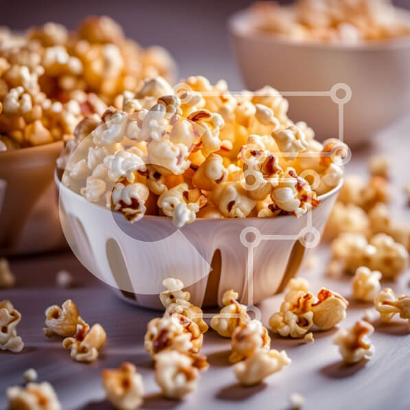 Σετ των 2 Intra Συλλεκτικό Ξύλινο Παζλ Plywood  4mm - Νόστιμη εικόνα ποπ κορν με βούτυρο Σε Ξύλινο Κουτί - Διαστάσεις: 10x10 cm – 25 κομμάτια