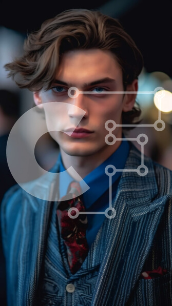 Intra Συλλεκτικό Ξύλινο Παζλ Plywood  4mm - Επαγγελματίας με ριγέ κοστούμι και κόκκινη γραβάτα Σε Ξύλινο Κουτί - Διαστάσεις Puzzle: 10x10 cm – 25 κομμάτια