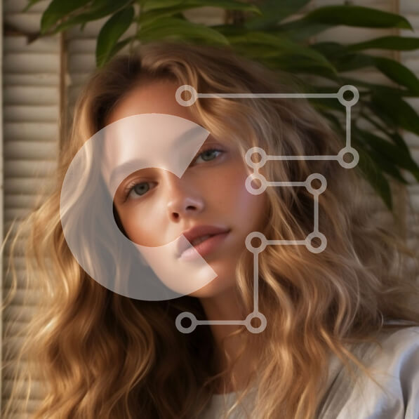 Intra Συλλεκτικό Ξύλινο Παζλ Plywood  4mm - Ξανθιά γυναίκα που κοιτάζει έξω από το παράθυρο στον καταπράσινο κήπο με το φοίνικα Σε Ξύλινο Κουτί - Διαστάσεις Puzzle: 10x10 cm – 25 κομμάτια