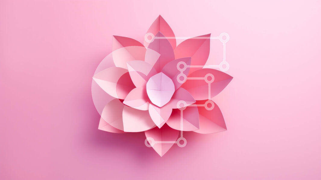 Intra Συλλεκτικό Ξύλινο Παζλ Plywood  4mm - Χάρτινο λουλούδι από ροζ χαρτί σε ροζ φόντο Σε Ξύλινο Κουτί - Διαστάσεις Puzzle: 10x10 cm – 25 κομμάτια