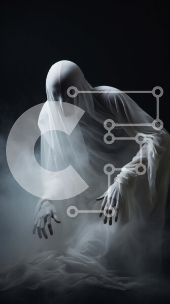 Intra Συλλεκτικό Ξύλινο Παζλ Plywood  4mm - Μυστηριώδης και αιθέρια εικόνα μιας φαντασμαγορικής φιγούρας στον καπνό Σε Ξύλινο Κουτί - Διαστάσεις Puzzle: 10x10 cm – 25 κομμάτια