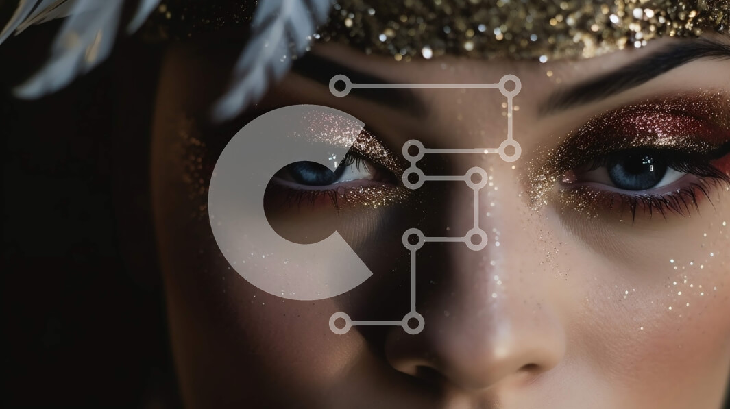 Σετ των 2 Intra Συλλεκτικό Ξύλινο Παζλ Plywood  4mm - Εκπληκτική γυναίκα με χρυσό και κόκκινο μακιγιάζ και φτερωτό κεφάλι Σε Ξύλινο Κουτί - Διαστάσεις: 10x10 cm – 25 κομμάτια