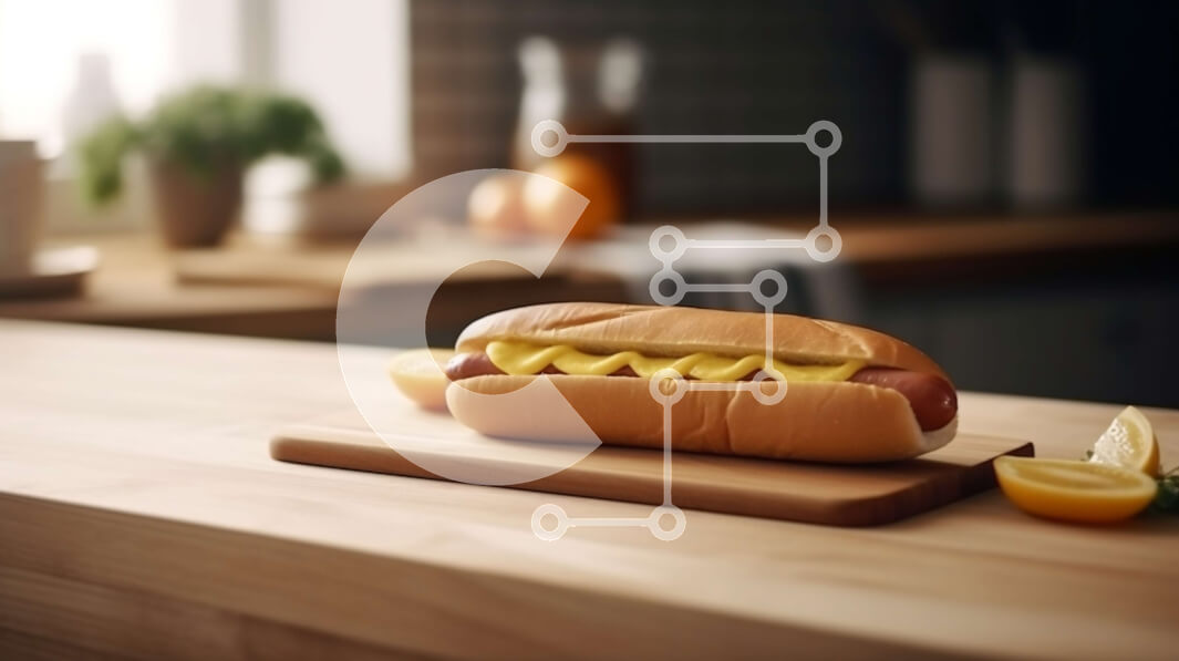 Σετ των 2 Intra Συλλεκτικό Ξύλινο Παζλ Plywood  4mm - Χοτ-ντογκ με φέτες λεμονιού σε ξύλινη σανίδα κοπής Σε Ξύλινο Κουτί - Διαστάσεις: 10x10 cm – 25 κομμάτια