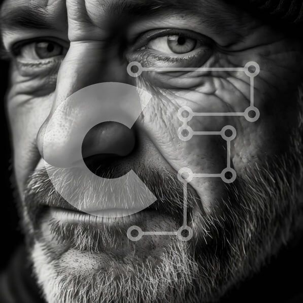 Intra Συλλεκτικό Ξύλινο Παζλ Plywood  4mm - Έντονο πορτρέτο ενός ηλικιωμένου με γένια και καπέλο Σε Ξύλινο Κουτί - Διαστάσεις Puzzle: 10x10 cm – 25 κομμάτια