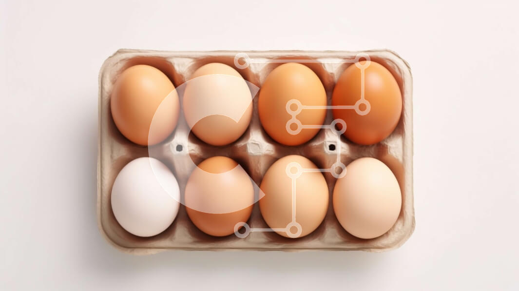 Σετ των 2 Intra Συλλεκτικό Ξύλινο Παζλ Plywood  4mm - Κουτί αυγών - Καφέ και άσπρα αυγά στη σειρά Σε Ξύλινο Κουτί - Διαστάσεις: 10x10 cm – 25 κομμάτια