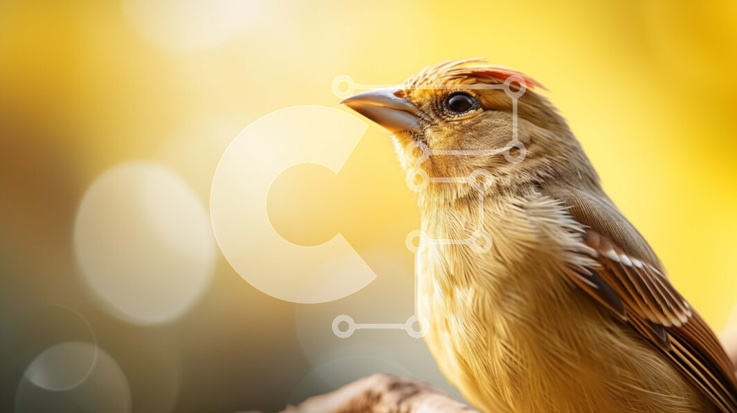 Σετ των 2 Intra Συλλεκτικό Ξύλινο Παζλ Plywood  4mm - Κίτρινο πουλί σκαρφαλωμένο σε κλαδί δέντρου Σε Ξύλινο Κουτί - Διαστάσεις: 10x10 cm – 25 κομμάτια