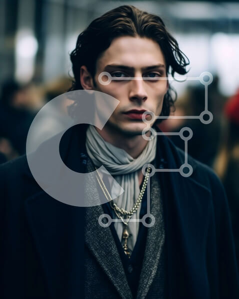 Intra Συλλεκτικό Ξύλινο Παζλ Plywood  4mm - Συλλογισμένος άνδρας που στέκεται σε πολυσύχναστο δρόμο της πόλης Σε Ξύλινο Κουτί - Διαστάσεις Puzzle: 10x10 cm – 25 κομμάτια